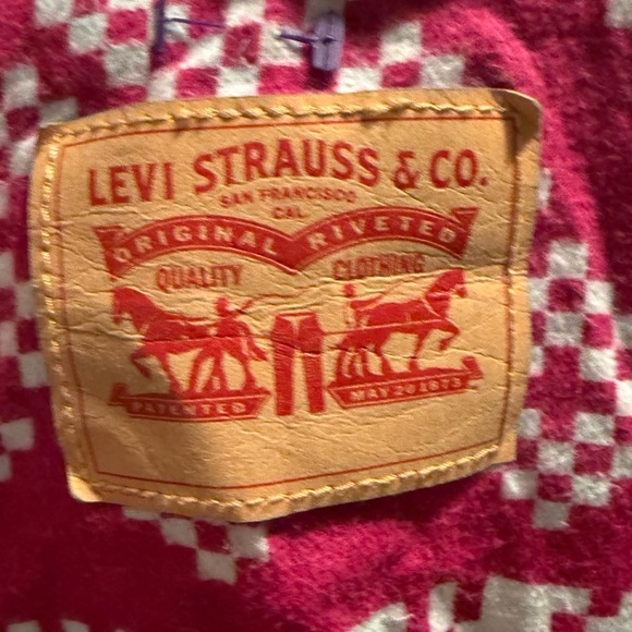 Levi's Women's Sz M Flannel Lined Classic Jean Trucker Jacket Dark Wash Denim - Picture 7 of 7